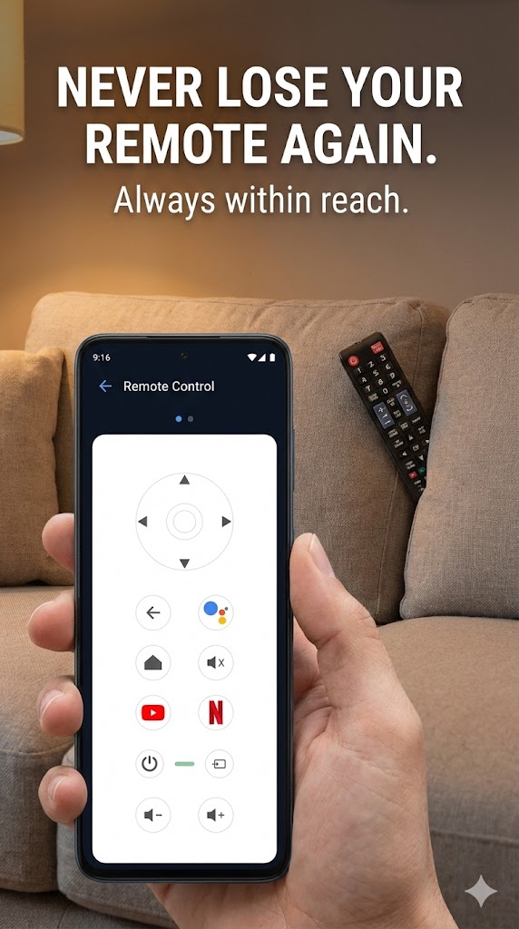 Google TV Custom Remote hero screen